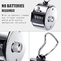 ALEEIK Handzähler 2 Stücke Hand Zähler Mechanischer Klickzähler Fingerzähler Metall Zähler Klicker Counter Counter 4-Stelliger Zähler für Golf Zählen Stricken – Ansicht 4
