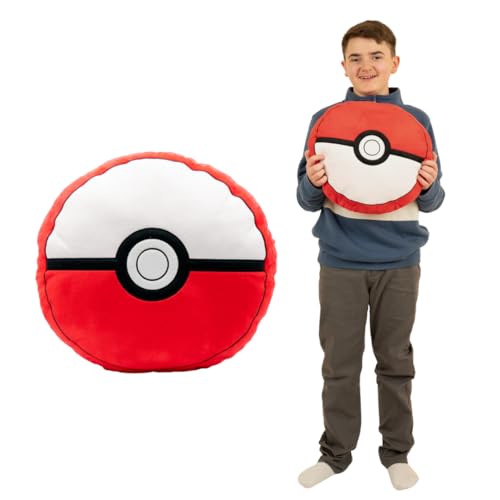 Image of Pokemon Pokeball Decorative Plush Pillow - Anime Bedding Accent for Kids - Super Soft, One Size - (Officially Licensed Product) by Franco