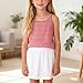 Girls Plaid Cami Tops Cotton Linen Sleeveless Tank Top Undershirts Summer Camisole Shirts for Kids 4-14 Years Red
