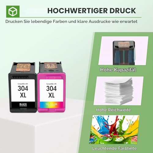 304 XL 304XL Druckerpatronen Multipack 5030 3750 2630 Patronen Kompatibel für HP 304 Druckerpatronen Schwarz und Farbe für HP304 für HP… – Ansicht 6