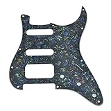 KAISH Golpeador moderno de 11 agujeros HSS de 2 tornillos de esquina redonda Humbucking Pickup montaje se adapta a Fender americano Strat Abalone Pearl