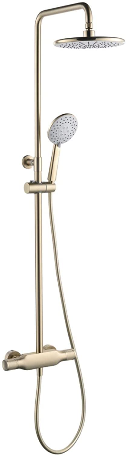 WXPGFEQ Shower Faucet Set Wall Mounted Shower System 10 Inches Rainfall Shower Head Height Adjustable Rain Shower Combo Set 3 Functions Tub and Shower Trim Kit with Tub Spout, Handheld Sprayer,Brush