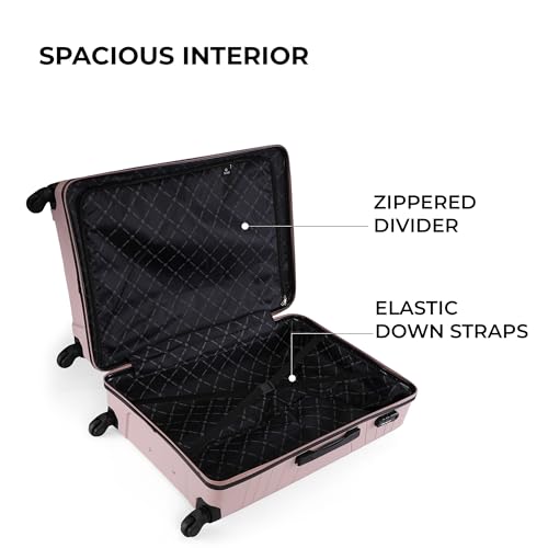 Image of Stony Brook Nasher Miles Crescent 75 Cm 28 Inch Polypropylene Hard-Sided 4 Wheels Spinner Check-in Luggage Trolley Bag (Champagne)