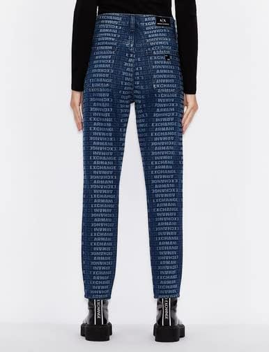 A | X ARMANI EXCHANGE Women's Straight Jeans, Indigo Logo Denim, 27S3