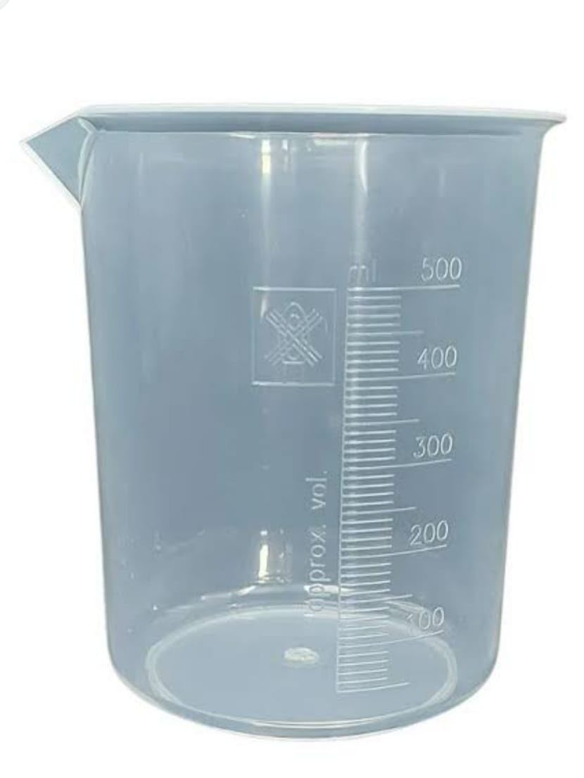 Laboratory Plastic Beaker Set, 500ml Capacity, Pack of 12, Clear-picture-14