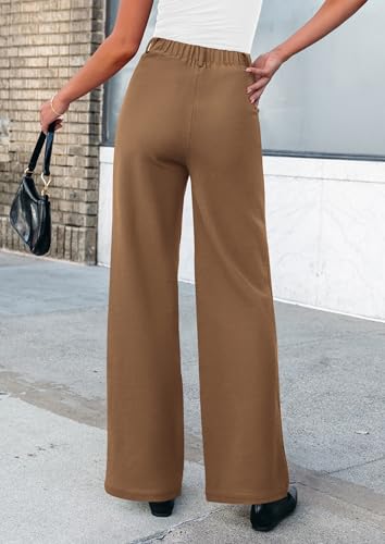 PRETTYGARDEN Women's Dress Pants Dressy Casual Palazzo High Elastic Waisted Wide Leg Work Office Trousers Pants2