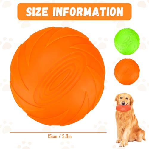Yooyan 2 Stück Hundefrisbee, 15cm Hundespielzeug Frisbee, Outdoor Hundespielzeug - Wurfscheibe aus Naturkautschuk, Schwimmfähiges Wasserspielzeug, Geeignet Für Das Training Von Haustieren