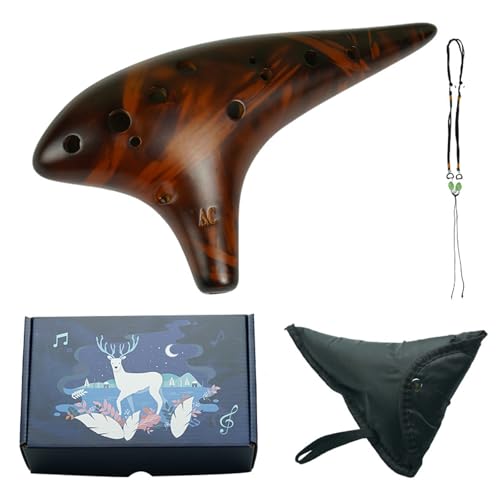 Ocarina 12 trous fait main en argile à offrir aux musiciens et collectionneurs
