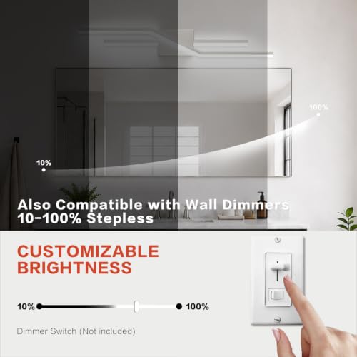 Image of SOLFART Vanity Lights for Bathroom Dimmable Modern Brushed Nickel Bathroom Light Fixtures Over Mirror 32 Inch