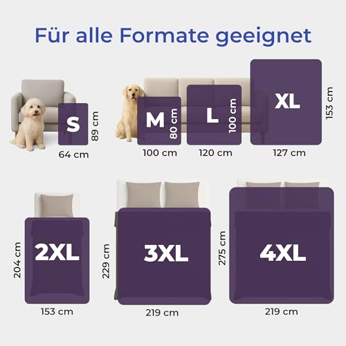 Dreamzie - wasserdichte Decke 152x203 cm - Hundedecke Sofa und Bett - Reversible Decke Wasserdicht aus Sherpa-Fleece – Waschbar – Violett