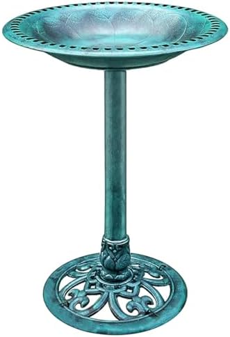 VIVOHOME Bird Bath for Outside, Polyresin Pedestal Bird Baths for...