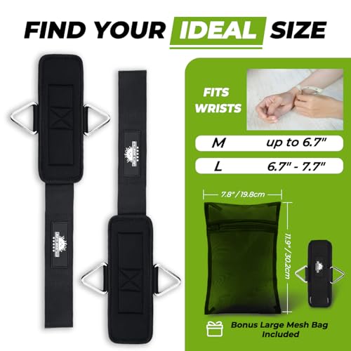 Image of Wrist Cuffs for Cable Machines - Padded & Adjustable Straps for Lateral Raises, Tricep Pushdowns & Strength Training