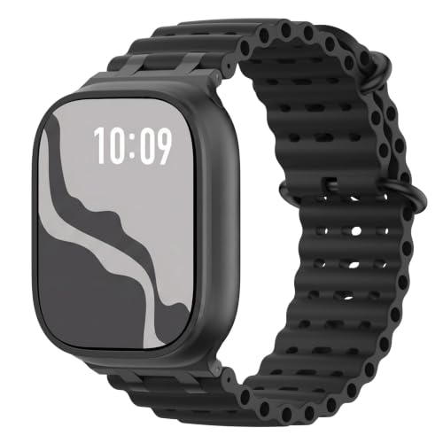 Astorgos Upgraded Ocean Band Compatible with Apple Watch Ultra 3/2/1 49mm S11/S10 46mm 9/8/7 45mm SE3/SE2/SE/6/5/4 44mm 3/2/1 42mm Metal Connector Breathable Sport Watch Strap Black/Black