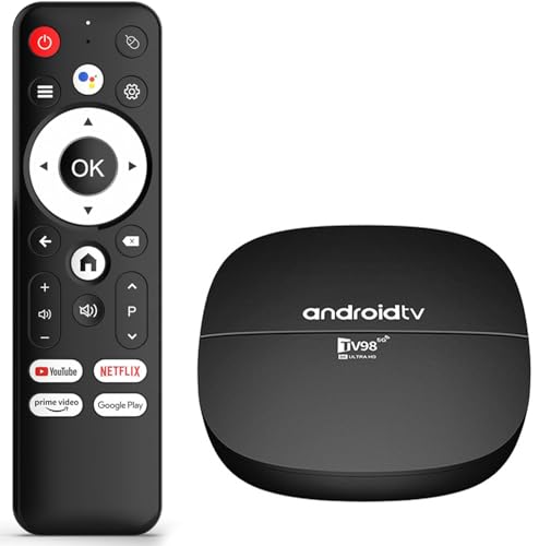 4K Ultra HD Smart Andriod TV Box HDR Streaming Device Google Assistant Voice Control Chromecast Built-In HDMI Media Player