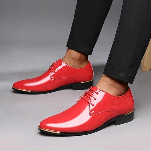 Chaussures respirantes en cuir bout pointu lacets patchwork homme - 2