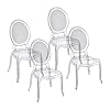 Baroni Home Set di 4 Sedie in Policarbonato Trasparente, Seduta Design Elegante Impilabile e Impermeabile da Soggiorno, Sala da Pranzo, Camera da Letto, 48X46X98, Vienna