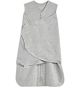 HALO 100% Cotton Sleepsack Swaddle, 3-Way Adjustable Wearable Blanket, TOG 1.5, Heather Grey, Sma...
