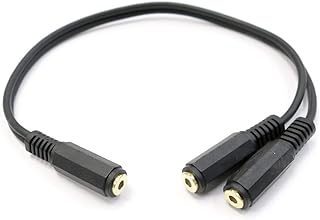 オーディオ分配ケーブル(3.5mmステレオ(メス)と3.5mmステレオ(メス)×2) 0.2m 35SF-35SF2