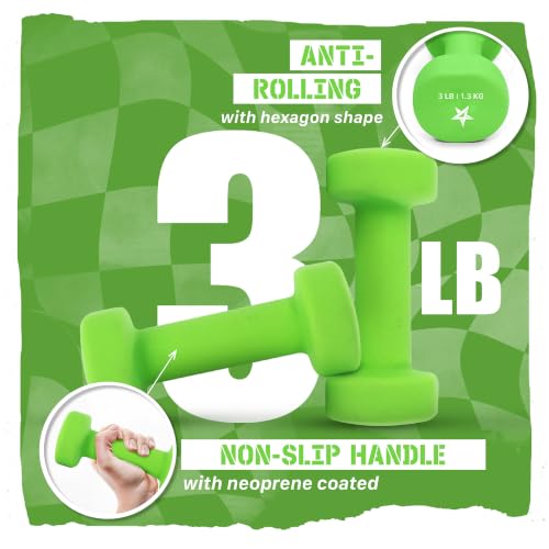 Image of Yes4All Neoprene Dumbbells, Pairs and Sets with Rack for Home Workouts