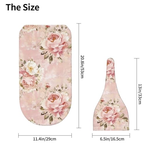 Image of Pink Vintage Floral Peony Floral Swaddle Blanket with Beanie Hat Set Newborn Swaddle Wrap Soft Baby Receiving Blankets Baby Swaddle Blanket for Baby Boys and Girls