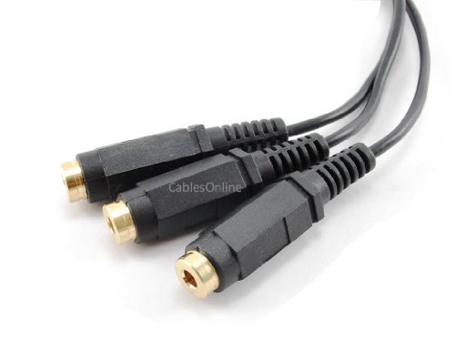CablesOnline 3.5mm TRS macho a 3X hembra divisor audio miniatura 3