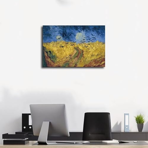 Poster Champ de blé avec corbeaux Van Gogh cadre toile 50x75 cm - 3