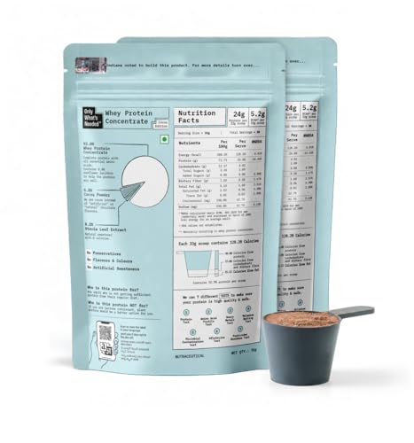 Image of ONLY WHAT'S NEEDED By Food Pharmer - OWN Cocoa Edition | Whey Protein Concentrate 1kg x 2 | 24g per scoop | No added sugar | No added flavours | No added artificial sweetners | No added colours