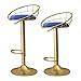 Sgabello da bar girevole Set da 1/2 Cucina Colazione Pub Bancone Sgabello Seduta rotonda in velluto Sgabello con gamba in metallo dorato Altezza regolabile 60-80 cm
