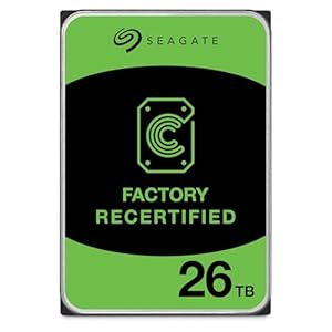 Seagate (Recertificado Exos X 26TB Disco Duro Interno HDD – 3.5 in CMR SATA 6Gb/s, 7200 RPM, 512MB Cache, 2.5M MTBF (ST26000NM000C) , Renovado