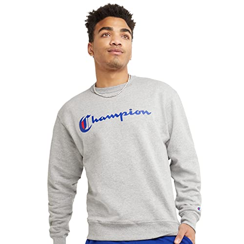 Champion Men's Powerblend Fleece Crew, Old English Script