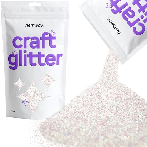 Hemway Paillettes fines de 0,4 mm pour loisirs créatifs, gobelets, écoles, décorations sur verre et papier, projets de bricolage - Nacre, 100 g