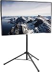 VIVO Black Tripod LCD LED Flat Screen TV Display Floor Stand, Portable Height Adjustable Mount