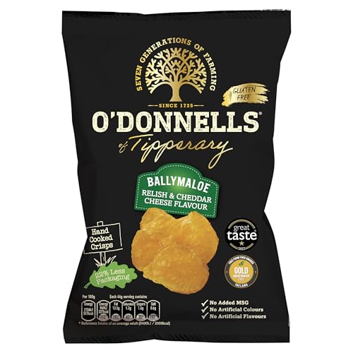 O'Donnells Ballymaloe Relish & Cheddar Cheese Flavour Hand Cooked Crisps 44g