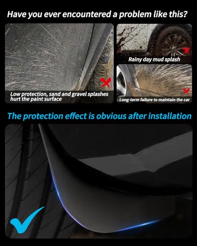 Image of 2024 Model 3 Highland Mud Flaps Car Splash Guards Tire Protector, Original Design No Drilling Splash Guards Fender Compatible with Tesla Model 3 2024 (Front and Rear 4 pcs)
