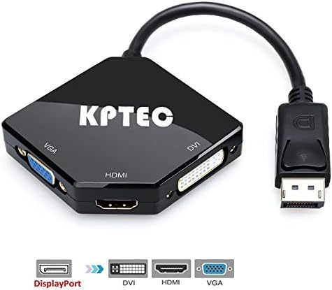KPTEC DisplayPort (Thunderbolt) to HDMI 4K DVI VGA Adapter