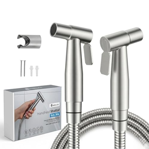 AMIELLICOs Bidet Sprayer For Toilet Set Premium Stainless Steel شطاف حمام Handheld Shattaf with 1.5m Hose Adjustable Pressure Easy Installation Multi-Purpose Bathroom Cleaning Shattaf Set