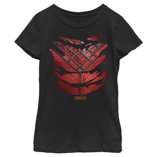 T-shirt fille Marvel Chi Shang noir : le look idéal pour l'école et les loisirs en taille XS
