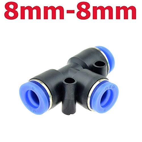 Image of 8 mm Tee Union Pneumatic Air Pipe fitting type connector pneumatic connector (5-PCS)
