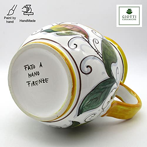 Hand-Painted Italian Ceramic Pitcher - 33 oz Carafe and Utensil Holder - Authentic Tuscany Pottery for Kitchen and Home Decor - Image 4