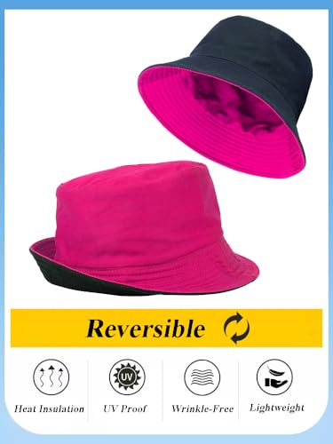 Image of Gelante Reversible Bucket Hat for Men and Women - Cotton, Outdoor Sun Protection Bucket Hats.