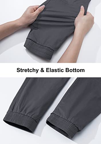 Tacvasen Cotton Hiking Pants For Men Casual Classic-Fit Outdoor Cargo Pants Elastic Waist, Gray, 36 #TOP3