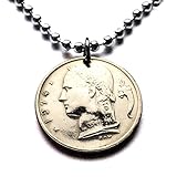 1973 or 1974 Belgium 1 Franc coin pendant Belgian lady Ceres Brussels Antwerp Mons Flanders Flemish...