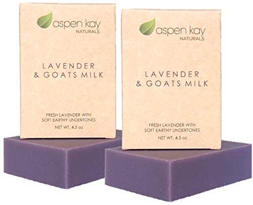 Lavender Goats Milk Soap Bar. Natural and Organic Soap. With Organic Skin Loving Oil. This Soap Makes a Wonderful and Gentle Face Soap or All Over Body Soap. 4oz Bar. 2 Pack