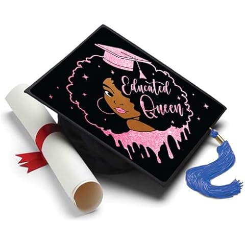 Tassel Toppers Graduation Cap Topper Graduation Gifts Graduation Cap Decorations - Educated Queen Grad Cap Topper, Graduation Cap Decorations Cover