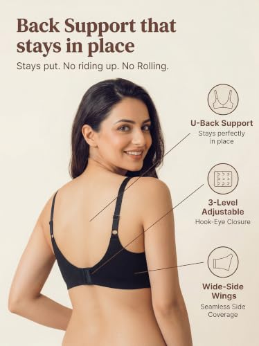 Image of Tweens Cotton Padded Bonded Bra for Women | Full Coverage Wire-Free Bra | Seamless No-Dig Comfort | Breathable Cotton | Elastic-Free Bottom Band & Side Wings | Pack of 1|