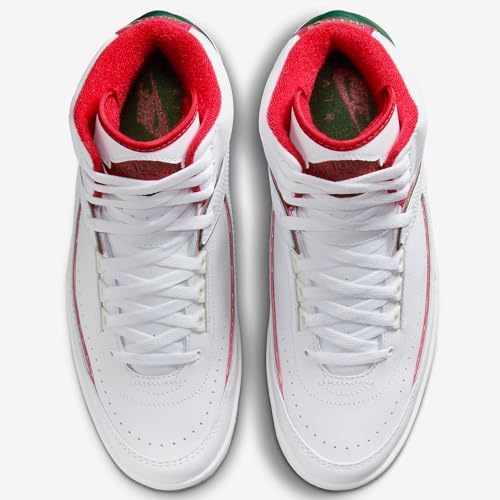 Jordan 2 Retro Little Kids' Shoes (White/Fir/Sail/Fire Red)2