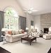 Hunter 52 inch Indoor Ceiling Fan with LED Lights - White Ceiling Fan with Pull Chain, For Bedroom or Living Room, Standard Mount, No Remote, 5 Blades, Includes Bulbs - Builder Plus 53236, Snow White