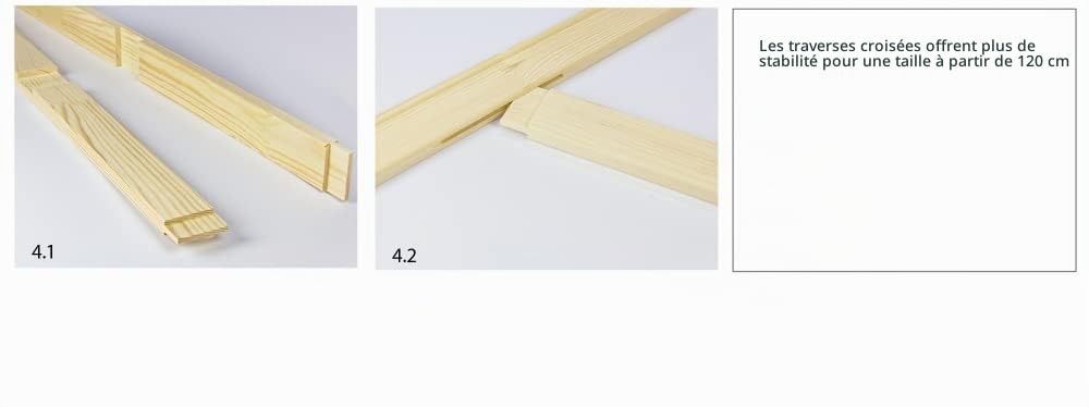 1art1 Cadres Châssis en Bois Nu Cadre à Monter Soi-Même Kit DIY Baguettes De Châssis en Bois pour Toiles 120x80 cm