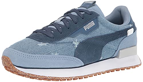 PUMA Women's Future Rider Sneaker, Faded Denim-Dark Denim Silver, 8