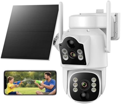 Camcamp 4G Cellular Security Camera, Solar Camera Wireless Outdoor 2K 360° PTZ Live View with Auto-Tracking, Color Night Vision, Built-in SIM Card, Cloud Storage, IP66 Weatherproof